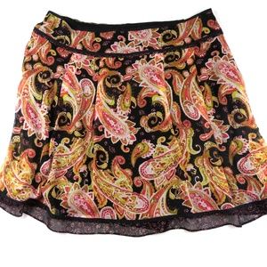 JONES NEW YORK SPORT Black Paisley A Line skirt